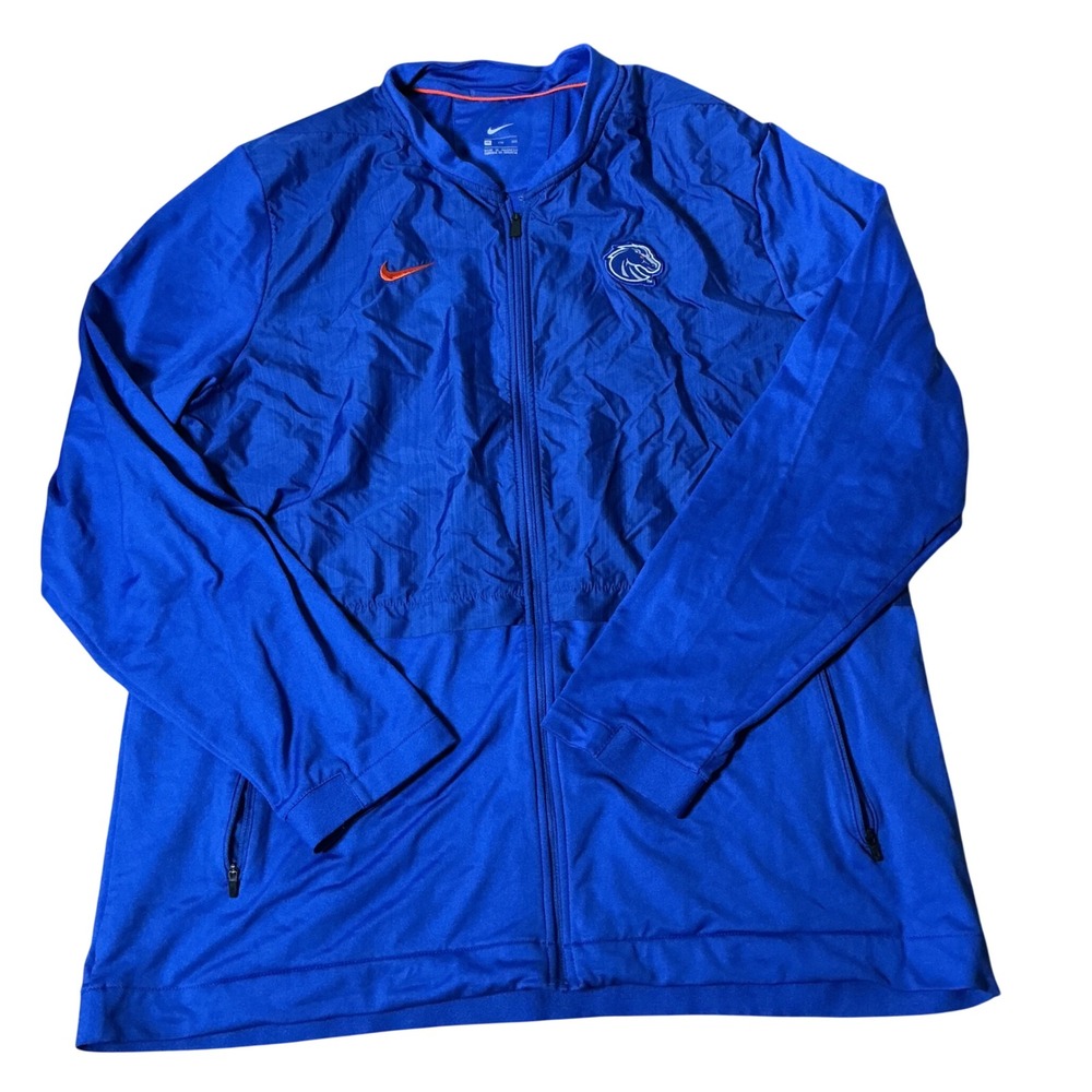 Nike Boise State Broncos Full Zip Jacket Mens XXL Blue NCAA Sideline Windbreaker